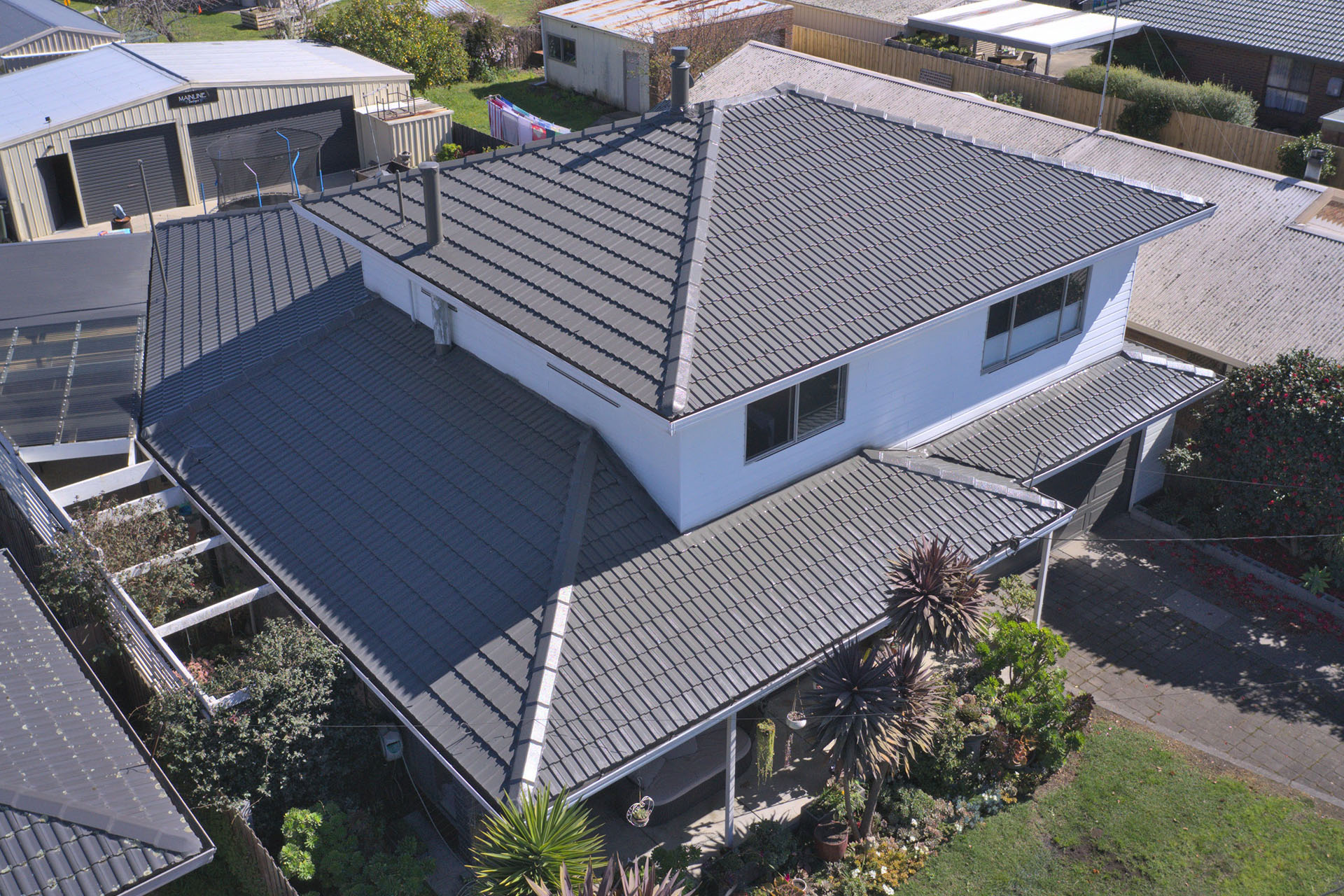 Riviera Roofing restoration of a tiled roof. Working in Bairnsdale and East Gippsland.