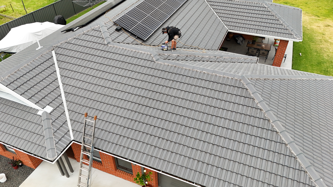 Javier Rodriguez Riviera Roofing and Pressure Cleaning Bairnsdale Javier Rodriguez repairing and restoring on a roof in East Gippsland