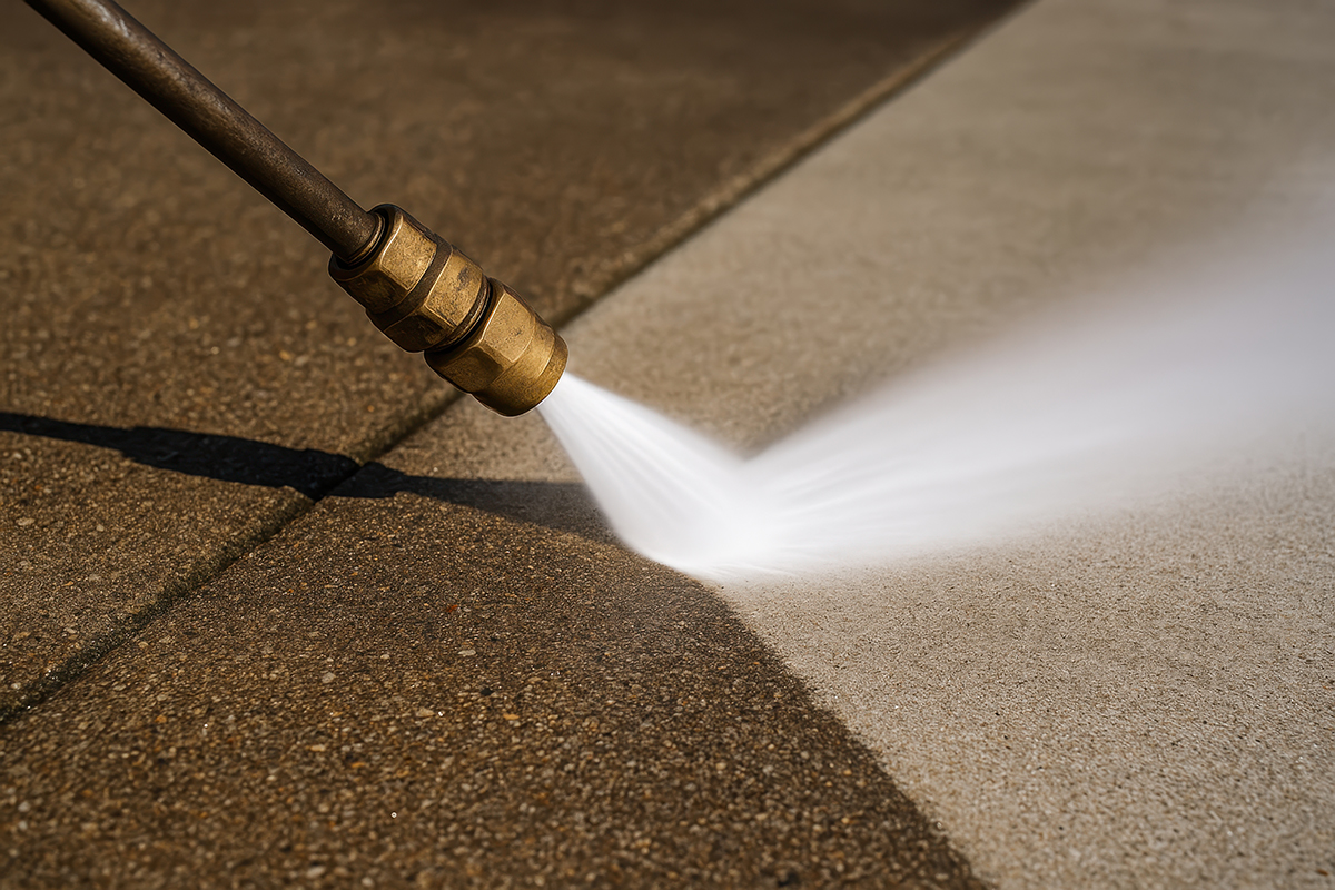 pressure-washing Riviera Roofing restoration of a tiled roof. Working in Bairnsdale and East Gippsland.